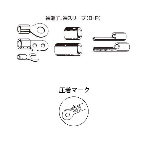 エビ/ロブテックス 強力型圧着工具 裸圧着端子、裸圧着スリーブ（P・B