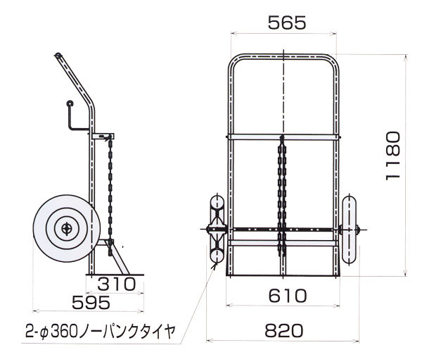 ハマコS.S ボンベ用台車 BC-02|工具、大工道具、塗装用品なら愛道具館