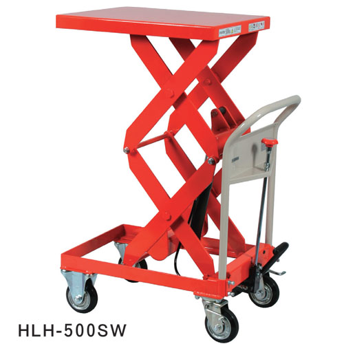 ハマコS.S 油圧足踏式テーブルリフト台車 HLH-500SW|工具、大工道具