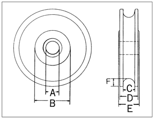 スリーエッチ/HHH 強力型滑車用交換部品 シーブ（替車輪） K-200|工具