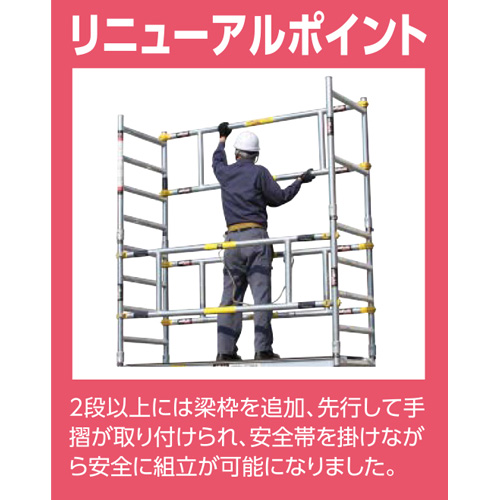 長谷川工業 高所作業台・足場 ジッピー 1.9mタイプ 作業高さ1.91m