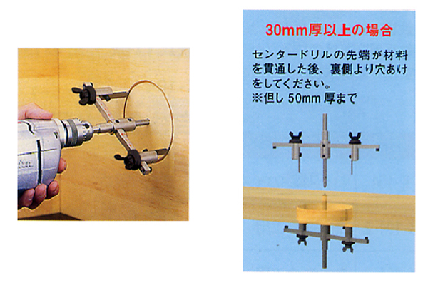 カンザワ鉄工 自由錐W-SE 木工用(両刃) 40～120mm径 K-116|工具、大工