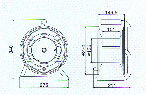 ハタヤリミテッド 電工ドラム 30m VCT2.0mm²×2心 シンタイガー