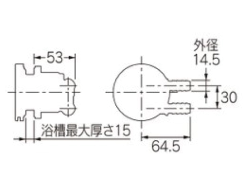 カクダイ-バス 一口循環金具 #415-119|工具、大工道具、塗装用品なら愛