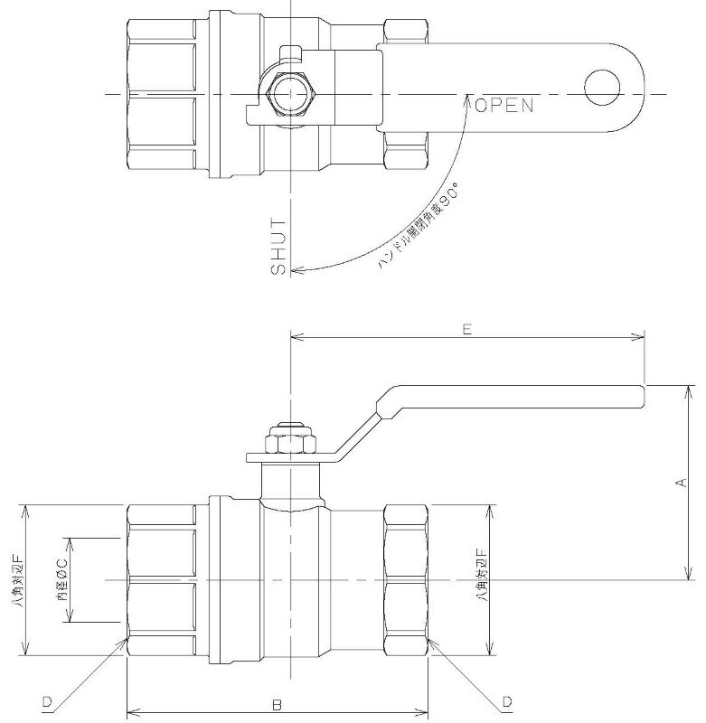 カクダイ-止水栓・バルブ ボールバルブ（フルボア） #651-002-40|工具