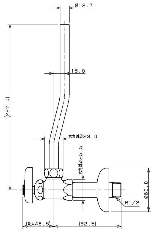 カクダイ KAKUDAI 705-632-13 アングル形止水栓 ホワイト 705-632-13-