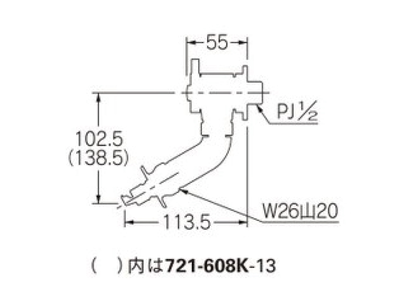 カクダイ-水栓金具 洗濯機用水栓(ｽﾄｯﾊﾟｰ､水撃低減つき) #721-608-13