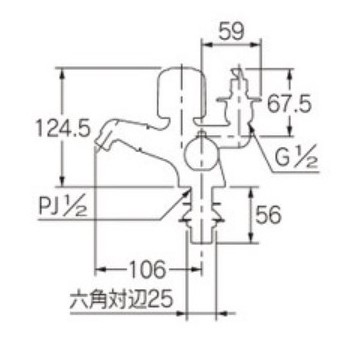 カクダイ-水栓金具 双口回転立水栓（ストッパー付） #7249-13|工具