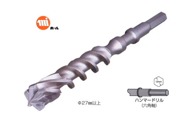 ミヤナガ デルタゴンビット六角軸 樹脂アンカー用 30.0mm×全長420mm