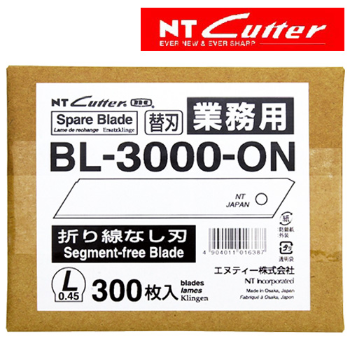 NTカッター 厚物切り作業用カッター替刃 折り線なし刃 300枚入 BL-3000