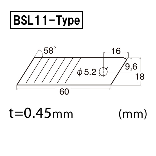 NTカッター 厚物切り作業用カッター替刃 短刃 10枚入 BSL-11P|工具