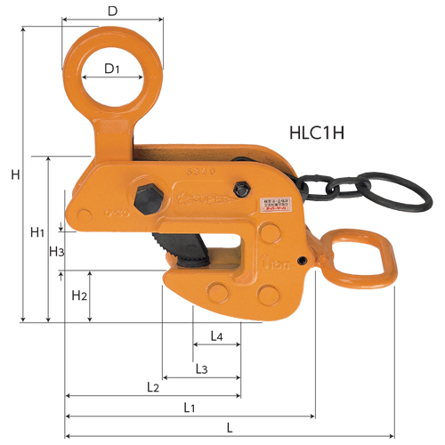 スーパーツール 横吊クランプ(ロックハンドル式) 3t HLC3WH|工具、大工 