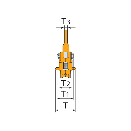スーパーツール 横吊クランプ(ロックハンドル式) 0.5t HLC0.5H|工具