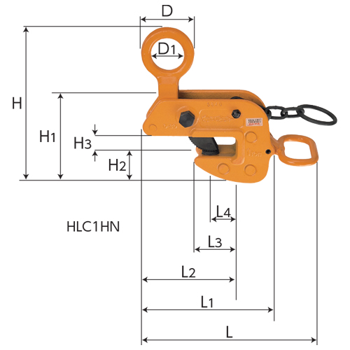 スーパーツール 横吊クランプ(ロックハンドル式) 0.5t HLC0.5HN|工具