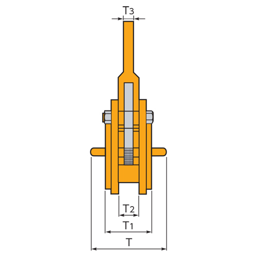 スーパーツール 横吊クランプ(ロックハンドル式先割型) 3t HLC3U|工具