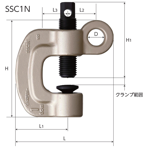 スーパーツール スクリューカムクランプ（シングル・アイ型) 2t SSC2N