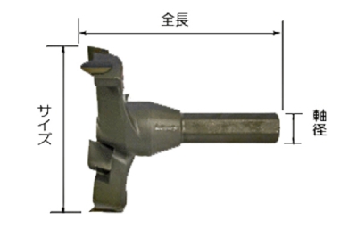 超硬座掘錐　標準径　No.28M　カッター　軸一体式　60mm