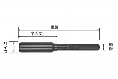 超硬座掘錐　標準径　No.28M　ガイド貫通式　15mm