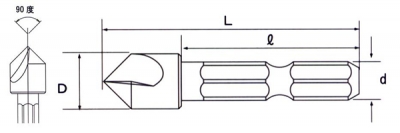 ハイス六角軸面取りカッター　No.5007　6mm