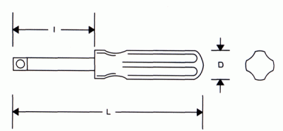 ドライバー型ハンドル 差込角6.35mm 全長150mm