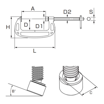 B型シャコ万力　スタンダードタイプ　250mm