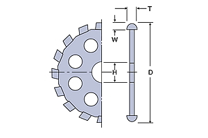 ダイヤモンドホイール Uカッター Light　10mm巾　（U溝用）