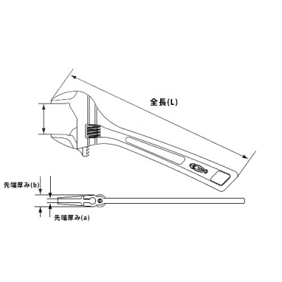 ハイブリッドモンキレンチX プレミアムシリーズ『X-DRIVE』　K-silver（銀）　250mm