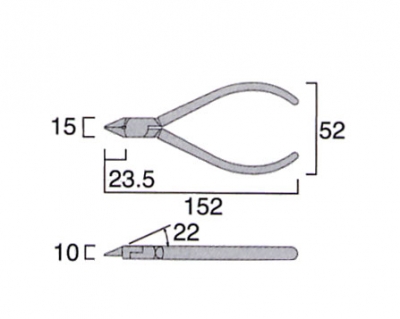ストレートニッパ（ストレート刃）　150mm