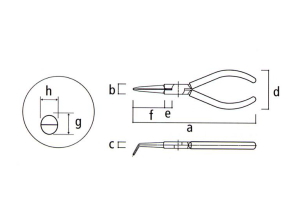 ステンレス先曲りラジオペンチ　150mm