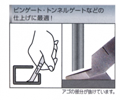 斜刃プラスチックニッパ（ラウンド刃）　150mm