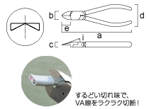 電工VAニッパ（ストレート刃）　175mm