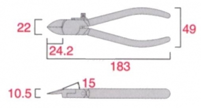 プラスチックニッパ（ラウンド刃）　175mm