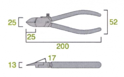 プラスチックニッパ（ストレート刃）　200mm