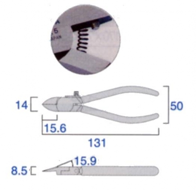 プラスチックニッパ（ラウンド刃）　110mm