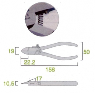 プラスチックニッパ（ラウンド刃）　150mm