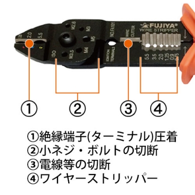 万能電工ペンチ　絶縁端子用