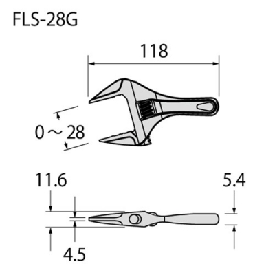 ライトショートモンキー　グリップ付　最大開口0～28mm