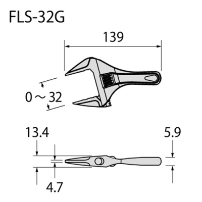 ライトショートモンキー　グリップ付　最大開口0～32mm