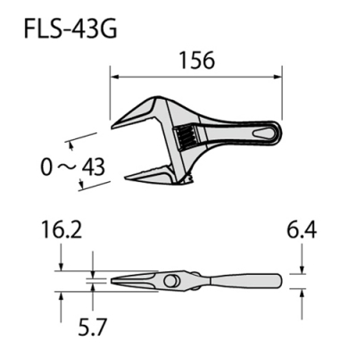 ライトショートモンキー　グリップ付　最大開口0～43mm