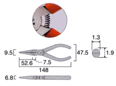 ミニテックピンセットラジオペンチ　150mm