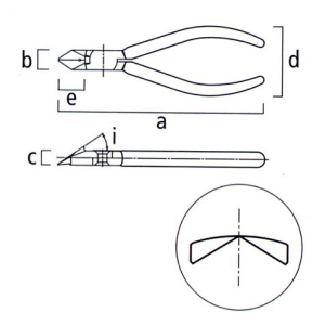 ニッパ　斜刃穴付二枚合わせ（ラウンド刃）　125mm