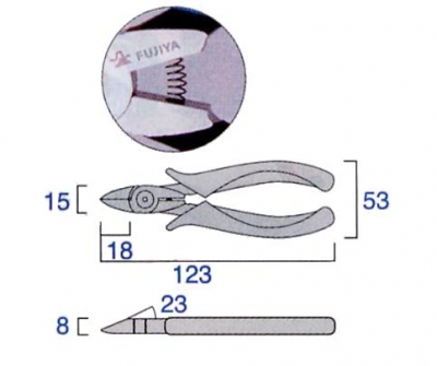 超硬刃付プロテックニッパ（ラウンド刃）　125mm