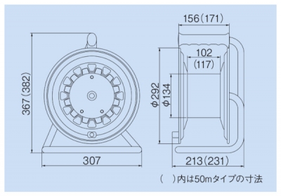 ハタヤリミテッド 電工ドラム 30m VCT2.0mm²×2心 温度センサー付