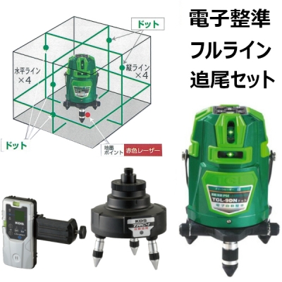 追尾レーザーセット グリーンレーザー墨出し器+トラッキングベース 