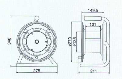 電工ドラム 30m VCT2.0mm²×2心 シンタイガーリール