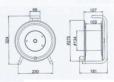 電工ドラム 30m VCT1.25mm²×2心 サンデーリール