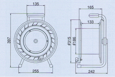 電工ドラム 50m VCT2.0mm²×2心 サンタイガーリール