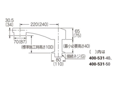 カクダイ-排水・通気 ステンレス吐水口（立形） #400-531-25|工具