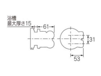 カクダイ-バス 一口循環金具（ワンロック式） 13A #415-105|工具、大工