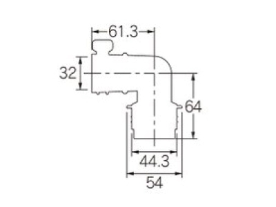 洗濯機排水トラップ用エルボ(ＶＰ)
